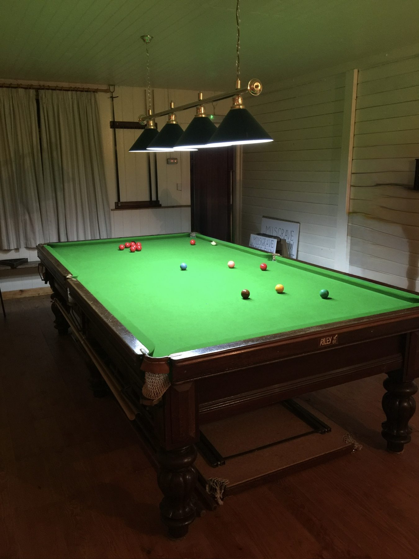 Snooker table in the games room