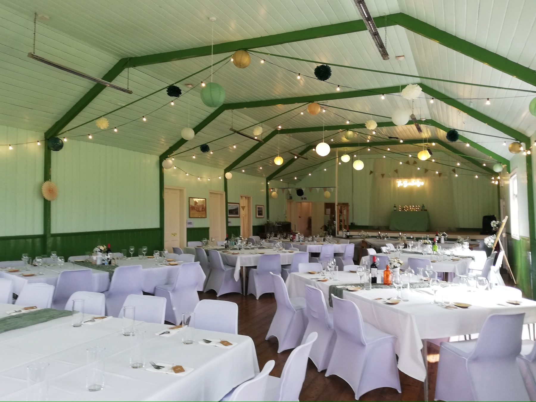 Musgrave Parish Institute decorated for a wedding reception